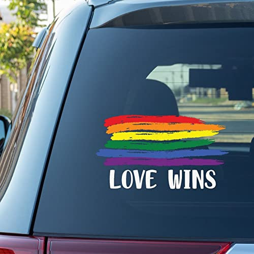 Lesbian Gay Progress Pride Regenbogen-Aufkleber für Auto, Liebe gewinnt, schwuler Regenbogen-Autoaufkleber, Fensteraufkleber, personalisierbar, Vinyl-Aufkleber, gestanzte Aufkleber, lustige