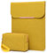 HYZUO 13.3-14 Inch Laptop Sleeve Compatible with MacBook Pro 14 M4/M3/M2/M1 Max A2992 2025-2021, MacBook Air 13, 13.5-13.8 Surface Laptop, Faux Suede Leather Case with Accessory Bag, Olive Yellow