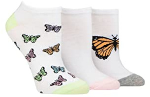SockShop Wildfeet Ladies Novelty Cotton Trainer Socks Pack of 3