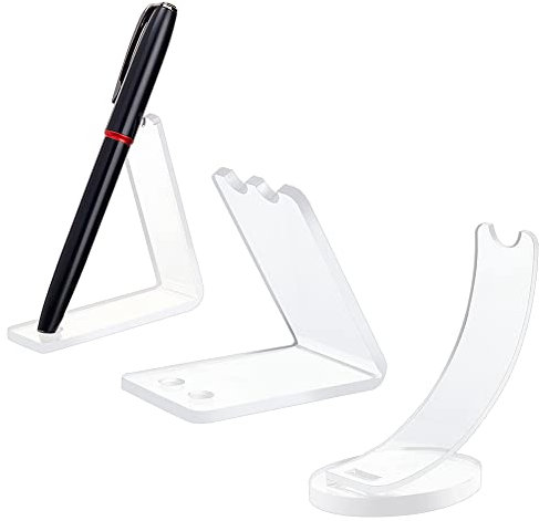 WEBEEDY 3 Pcs Acrylic Pen Stands Displays Pen Holder Display Pencil Wand Holder Showcase Fountain Pen Ballpoint Pen Display Rack