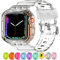 XYF Compatible con correas transparentes para Apple Watch, 41 mm, 40 mm, 38 mm, funda protectora para hombres y mujeres, correa deportiva para iWatch Ultra 2/1 Series 10 9 8 7 SE 6 5 4 3 2 1