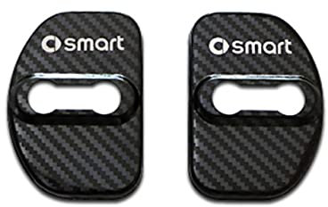 BRALEM 2 StüCk Auto TüRschloss Abdeckung Für Smart 453 451 450 Fortwo Forfour, Schutzriegelkappe Aufkleber Korrosionsschutz Kfz-Innenraumschutz ZubehöR,Carbon-453