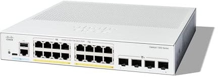 Cisco Catalyst 1300-16P-4X Managed Switch, 16 porte GE, PoE, 4 porte SFP+ 10GE, protezione limitata a vita (C1300-16P-4X)