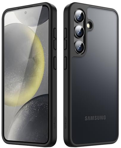 JETech Coque Mat pour Samsung Galaxy S24 5G, Étui Housse Arrière Translucide Givrée Fine, Anti-Empreintes Digitales (Noir)