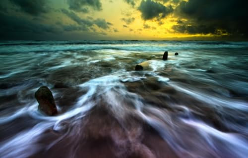 GUOHLOZ 1000 Piece Jigsaw Puzzles for Adults | Puzzles 1000 Pieces for Adults Gifts, Sea, Landscape, England, North Devon, 75x50cm