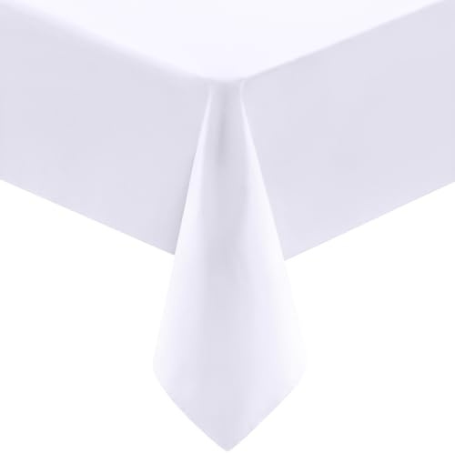 Utopia Kitchen Rectangle Tablecloth 152x259 cm - White Table Cover Machine Washable Table Cloth Perfect for Parties, Weddings and Festivals (60x102 inches)