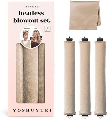 YOSHUYUKI Jumbo Overnight Wavy Curlers - Heatless Blowout Rods fr Langes Haar, Volumen und Wellen, Curling Headband No Heat Rollers fr Frauen