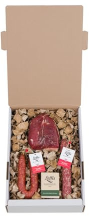 Leffis Wurst- & Schinkenpaket MINI | Ahle Wurscht und Schinken aus Nordhessen | Wurstkorb Ahle Wurst Geschenkbox Männer | Geschenkkorb Männer