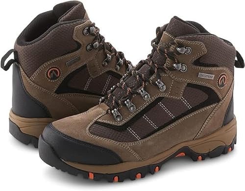 Nevados Trail Mens Gents Waterproof Genuine Leather Lightweight Breathable Lace Up Memory Foam Hiking Outdoor Trekking Ankle Boots (BROWN, UK Footwear Size System, Adult, Men, Numeric, Medium, 9.5)