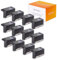 Galidec Mini Luces solares para exterior, 12 uds, color Negro, luz de escalera, impermeable, carga solar LED, escaleras exteriores, escalones, patio, vallas, Galileds. Luz Templada (Negro, 12 uds)
