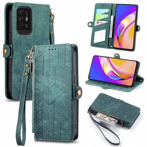 Rfvzubemok Kompatibel mit CUBOT X30 Hülle,Kompatibel mit Hafury GT20 Flip Stand PU Leder Kartenhalter Handyhülle Green