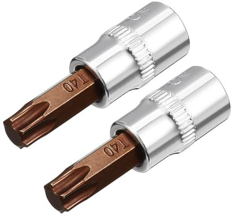 TOP-VIGOR 2 chiavi a bussola Torx da 1/4 x T40 CR-V, punte in acciaio S2 di alta qualità, punte Torx con lunghezza di 48 mm per chiave dinamometrica, chiave a cricchetto, trapani elettrici a