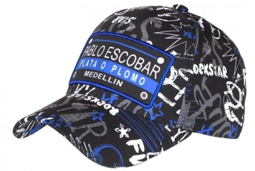 SKR Plata o Plomo Pablo Escobar Kappe Medellin Baseball – Unisex, blau, Einheitsgröße