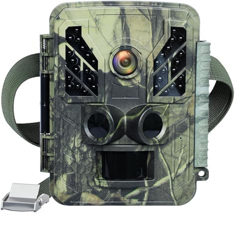 4K Trail Camera Outdoor Mini 32MP Telecamera a infrarossi for la caccia alla fauna selvatica con visione notturna Attivata dal movimento Trappole for esplorazione Foto - Costruito per durare