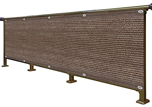 Brise-vue pour balcon extérieur - 120 x 450 cm - Brise-vue marron pour jardin, terrasse - Résistant aux intempéries - Hauteur 120 cm - Parfait pour balcon - Avec œillets
