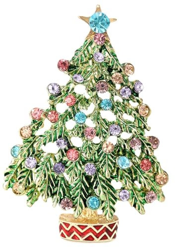 Amagogo Weihnachtsbaum-Brosche, Schmuck, atemberaubende Anstecknadel mit Baummotiv, modisch für die Familie, den Alltag, Hochzeit, Geburtstagsfeier