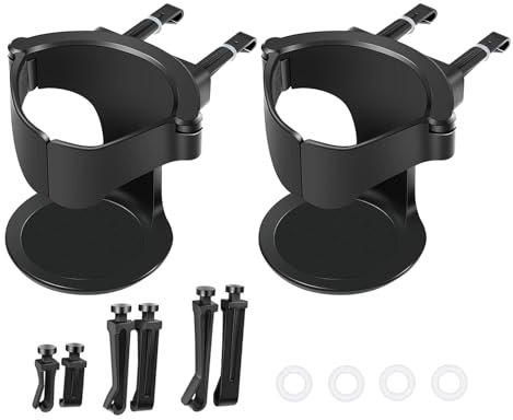 Lot de 2 porte-gobelets de voiture - Porte-gobelets de voiture - Porte-gobelets de voiture - Noir - Porte-gobelet extensible pour voiture - Porte-gobelet pour bouteille
