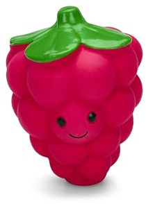 Petface Foodie Faces Latex-Himbeere-Hundespielzeug mit eingebautem Quietscher, groß (1 Stück)