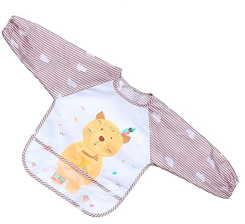 TOYANDONA 1 Stk Lätzchen malschürze für schutzanzug babylätzen latzerl für -Schürze Gewicht Ärmel Kinderbett Babykleid Unisex-Babyschürze Polyesterfaser Coffee