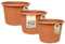MePla - 3 Stück Blumentopf Cilindro - runder Pflanzkübel - wetterfestes Pflanzgefäß - UV-beständiger Blumenkübel - Pflanzentopf - Kübel - Ø 80 - Terracotta