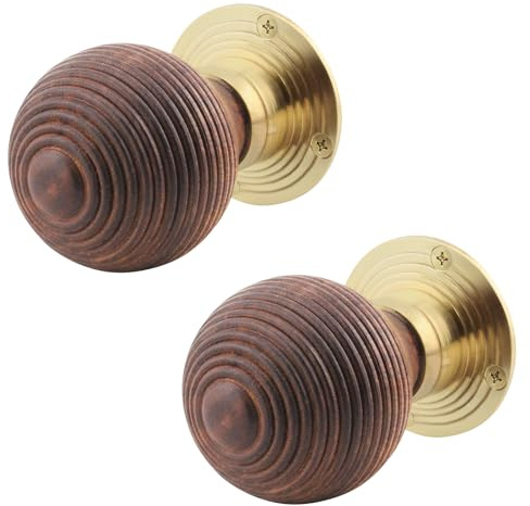 EAI Rosewood Door Knobs, 1 Pair | 1 Pair of Mortice 55mm Door Knobs for Internal Doors, Fixings Included