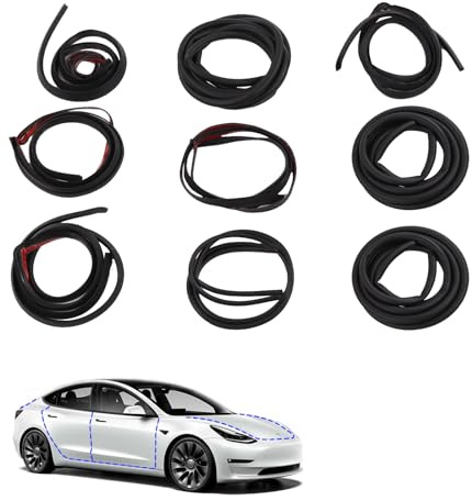 Türdichtung für Auto, Selbstklebend Türdichtungs-Set für Tesla Model Y Und Gummidichtung Schutz für Autofenster Akustische Isolierung Schalldämmung für Autofenster