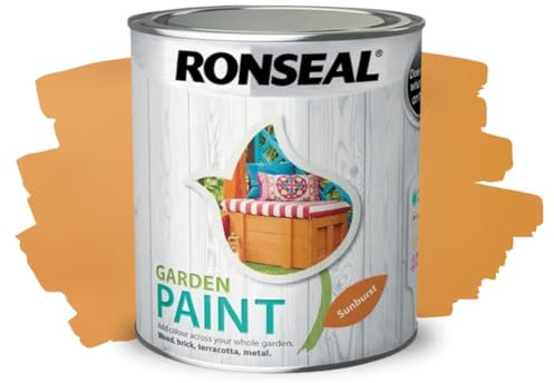 ARUUJ - Garden Paint, Fence Paints, Weather Resistant Outdoor Matt Paints, Water Based Paint For Sheds, Metal, Terracotta, Easy to Apply, Long-Lasting Colour & Protection (Sunburst, 250ML)