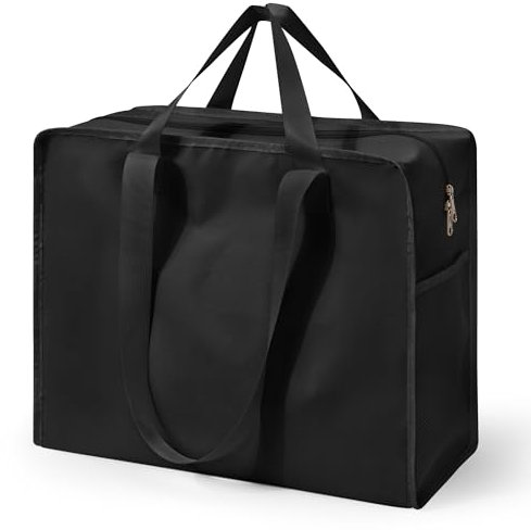 KALIDI Strandtasche XXL Familie, Wasserdicht Badetasche mit Reißverschluss Groß Schwimmbadtasche Beach Bag Einkaufstasche Saunatasche Shopper Tasche (Schwarz)