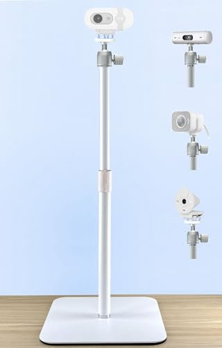 AceTaken White Webcam Stand with Magnetic Mount Holder for Logitech Brio-100, Brio 300,Brio 500,StreamCam,MX-Brio-4K webcams