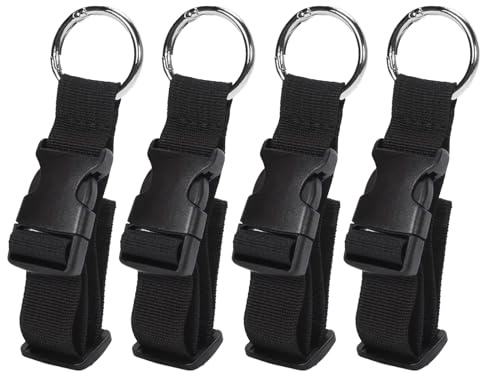 4 Pcs Luggage Straps with Ring Hooks and Buckle, Jacket Holder Luggage Straps,Connecting Buckle Hook Straps with Clips, Add a Bag Luggage Strap, Luggage Connecting Straps