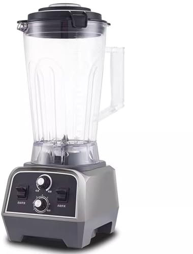 Commercial Blender 2200W with Sound Enclosure - 6L Industrial Smoothie & Ice Crusher, 48,000 RPM, Timer, Auto Shutoff for Bubble Tea Shop, Restaurant (Silver Gray)