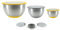 PIKA | Lot de 3 Bols en Inox avec Couvercles en Verre + 3 râpes intégrées | Cul de poule inox 4 en 1 |Empilables | Idéal Repas, Pique-Nique, Préparation