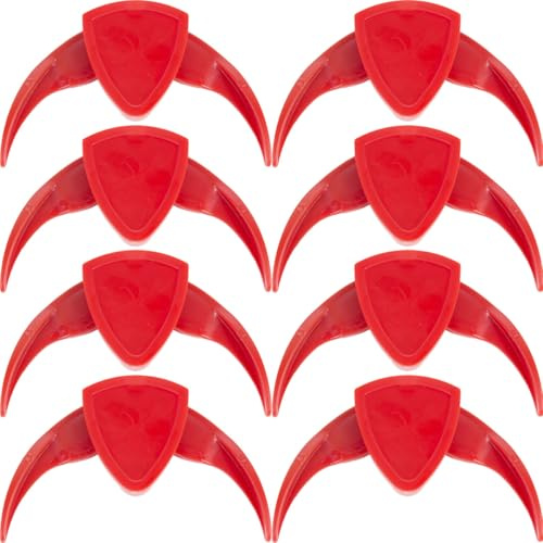 IWOWHERO 8pcs Manual Melon Nut Opener Machine Plastic Shelling Tool Quick Opening the Shell Finger Protection Red Nut Peeler for Easy Snack Preparation