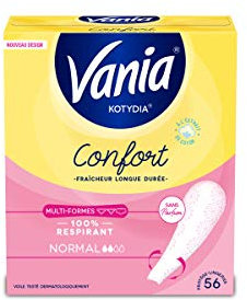 Vania - Slipeinlagen Normal Komfort Multi-Form ohne Duft (Box mit 56 Stück) – 100% atmungsaktive Unterwäsche – Hygieneschutz mit trockenem, komfortablem und frischem Gefühl