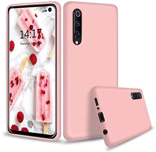 NiaCoCo Coque iPhone X/XS Ultra Mince Antichoc Silicone Liquide Housse Téléphone Gel Souple Microfibre Caoutchouc Anti Rayure Rose