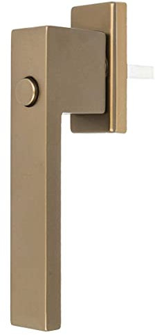 Design Aluminium Fenstergriff Dublin mit Druckknopf - sandgestrahlt, Farbe:Gold F4, Stiftlänge:35mm