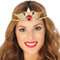 Amakando Superwoman Haarreif mit Schmuckstein/Gold-Rot/Superhero Tiara Heldin/EIN Blickfang zu Kostümfest & Mottoparty