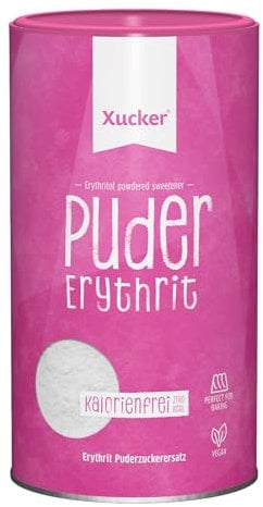 Xucker Puderxucker Erythrit - kalorienfreier Zuckerersatz als vegane & zahnfreundliche Puderzucker Alternative zum Kochen & Backen I Erythritol zuckerfrei (1)