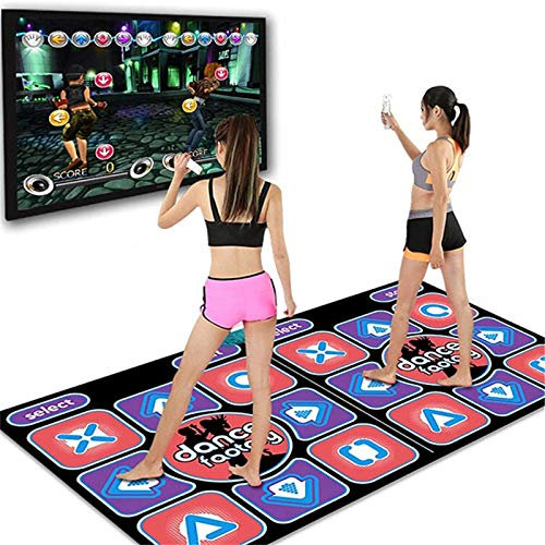 SO-buts Double Dance Mat for Kids Adults,Non-Slip Dancer Step Pads AV Dancing Mat, Light Up Dancing Blanket Dance Mats for PC Computer TV Step Pads Sense Game Blanket (Black)