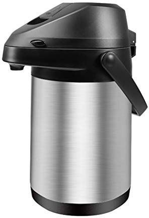 MESURE Airpot Thermal Coffee Cafete Caefe Server con Bomba, matraz Aislado de Acero Inoxidable, dispensador de café Grande para café, Chocolate Caliente, té Helado, Agua Helada,