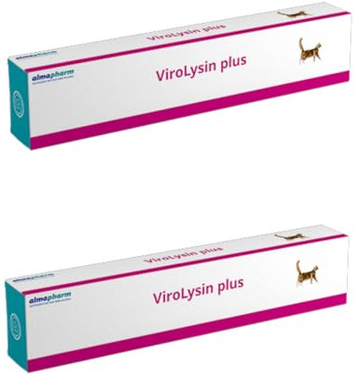 almapharm ViroLysin Plus | Doppelpack | 2 x 30 g | Ergänzungsfuttermittel für Katzen | Paste zum eingeben in das Maul | Vitalstoffe