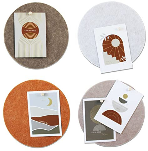 Papierdrachen 4 Pinnwand Tafeln mit Postkarten - Dekoration aus Filz zum Aufhängen - Selbstklebende Wanddeko inkl. Pins - Motivationssprüche - Affirmation - Set 6