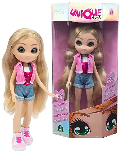Giochi Preziosi Unique Eyes 25 cm Gelenkpuppe mit magischen und tiefen großen Augen nach deinem Look Amy Modepuppe für Mädchen ab 3 Jahren, Mehrfarbig