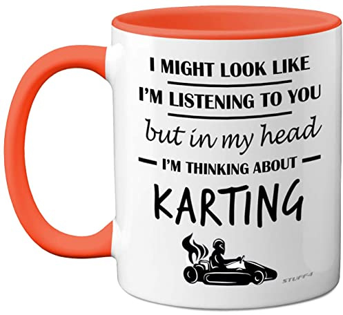Stuff4 Karting, Funny Go Kart Motorsport Racing Gifts Mug for Women | In My Head I'm Thinking About Karting, Funny Go Kart Motorsport Racing Gifts Mug for Women and Men