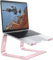 OMOTON Laptop Ständer, Notebook Ständer mit Belüftung, Universal PC Riser Ergonomisch Laptop Halterung Aluminium, passend für Laptops in 10-15,6 Zoll MacBook Pro/Air, Rose Gold