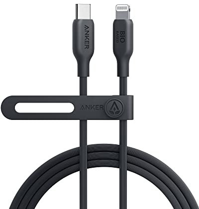Anker Cable USB-C a Lightning, 541 Cable (180cm), Certificado MFi, Cable de carga rápida de base biológica, para iPhone 13 13 Pro 12 11 X XS XR 8 Plus (cargador no incluido) Negro Fantasma