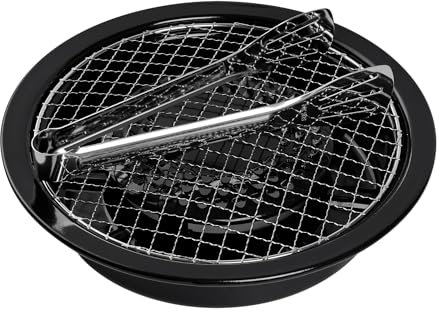 FAPEND Japan Korean Cookware Aburi Herd Top Grillpfanne zum Kochen Herd BBQ Yakiniku, schwarz, mit integrierter Wasserpfanne, kostenlose Grillzange aus 304 Edelstahl (Japan Import)