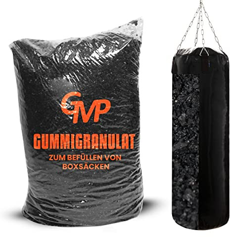 GMP 20 Kg Boxsackfüllung Gummigranulat Füllmaterial für Boxsack Boxbirne Wandschlagkissen Makiwara Maisbirne Boxbirne Schlagbirne Trittsack