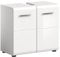 xonox.home Badezimmer Ice Waschbeckenunterschrank Badunterschrank Waschbecken Unterschrank Schrank Waschtisch Unterschrank in weiß Nb. und weiß Hochglanz tiefzieh ca.60x54x32cm