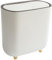 Trash Can Bin with Press Top Lip Slim Modern Garbage Bin Portable Waste Basket Plastic White Recycling Rubbish Bin Container for Bedroom Kitchen Office Bathroom Living Room-9Liter/2 Gallon